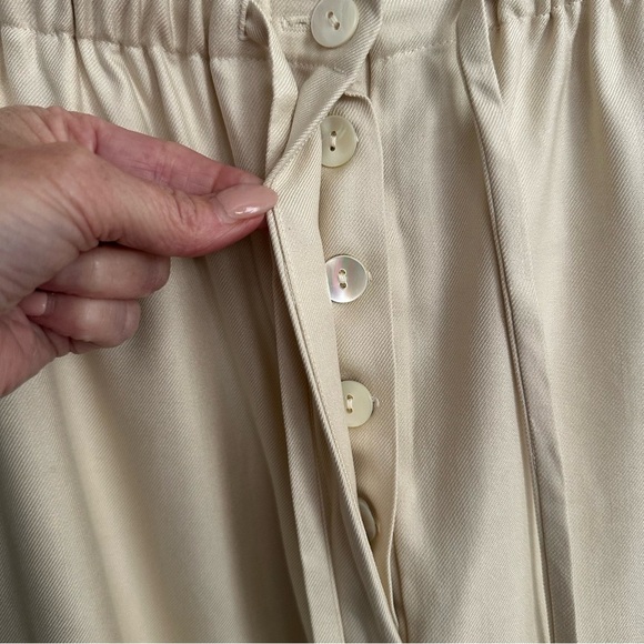 SUSIE TOMPKINS Vintage Cream Silk Pants Minimalist Clean Girl Timeless Large - Picture 3 of 14